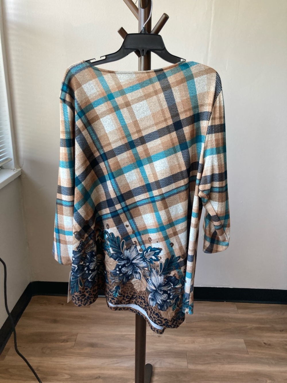 Ruby Rd plaid print floral print top casual business casual 2X - Picture 15 of 17